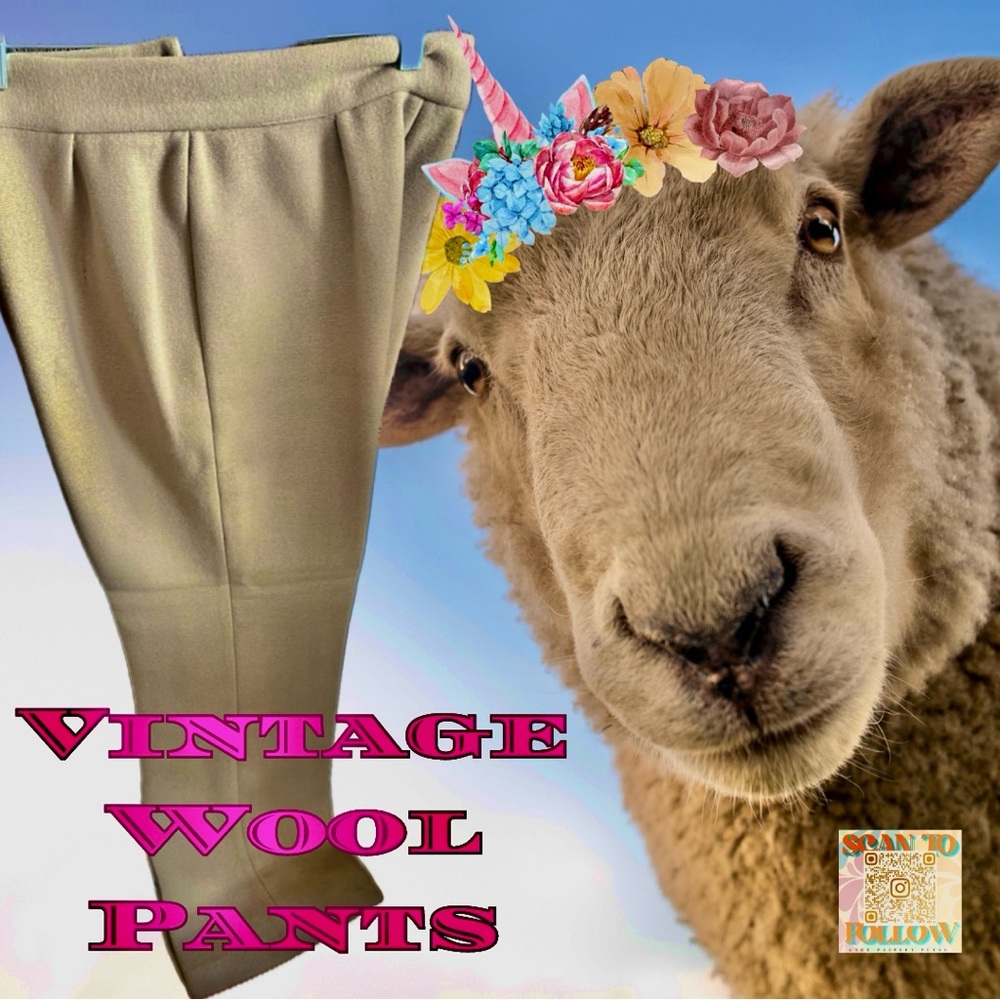 VINTAGE WOOL PANTS - Picture 1 of 7